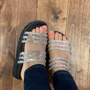 Brand new sequin sandals!!
